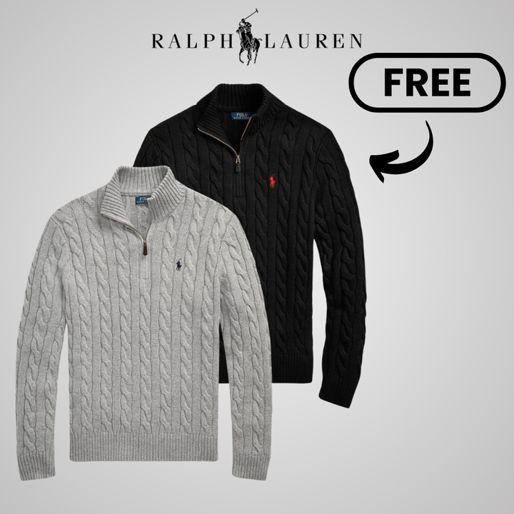 POLO - Cable Quarter Zip Pullover