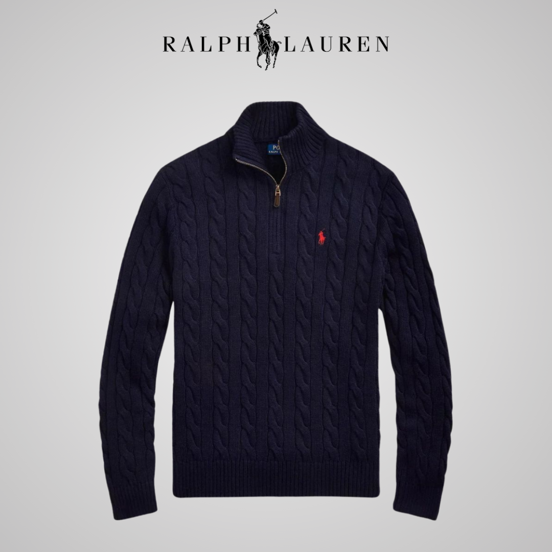 POLO - Cable Quarter Zip Pullover